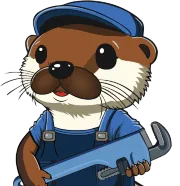 Potomac Plumbing & Gas mascot with white background